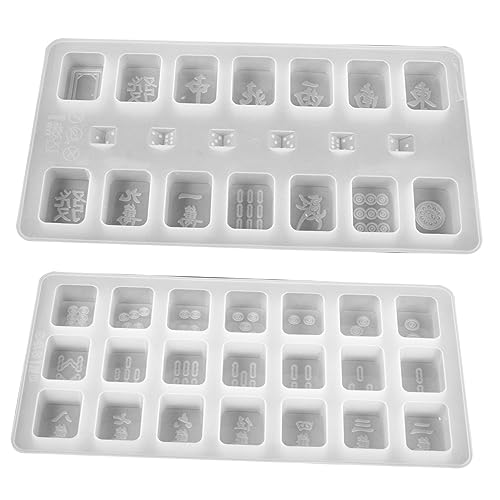 SOIMISS 2 Stück Silikon Mahjong und Würfel Gießformen für DIY Epoxidharz Gießform Vielseitige Silikonform für Kreative Projekte Zufällige Farbwahl Zufällige Farbe Zufällige Farbe von SOIMISS