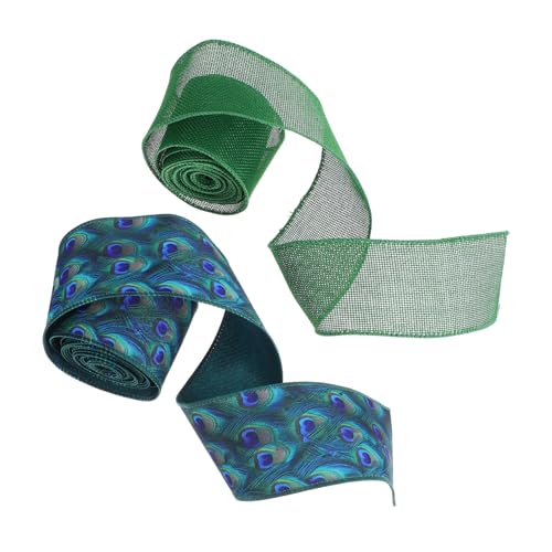 SOIMISS 2 Stück Teiliges Grünes Deko Band mit Drahtkante Polyester Pfauenfeder Breit Festliche Schleifen Kränze Geschenkverpackung Weihnachts und Partydekoration SOIMISS 2 Stück Teiliges Grünes Deko Band mit Drahtkante Polyester Pfauenfeder Breit Festliche Schleifen Kränze Geschenkverpackung Weihnachts und Partydekoration von SOIMISS