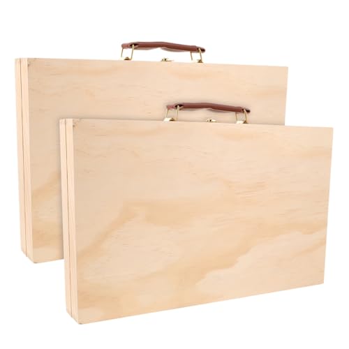 SOIMISS 2 Stück Tragbare Holz mit Griff Multifunktionale Künstler Aufbewahrungsbox aus Kiefernholz Leichtes Kompaktes Pigment und Werkzeug Organizer für Studio und Outdoor Malerei von SOIMISS