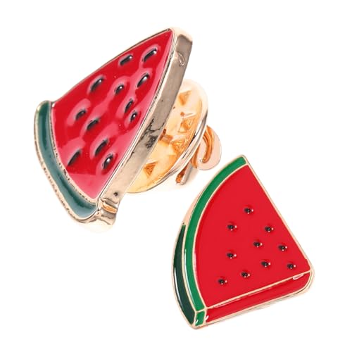 SOIMISS 2 Stück Wassermelonenbrosche Süße Nadel Sommer Broschen Wäscheklammern Dekorativ Bekleidungsnadel Pullover-clips Stellnadel Lustige Stifte Schalnadel Kleidungsbrosche Legierung von SOIMISS