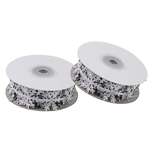 SOIMISS 2 Stück Weihnachtliche Schneeflocken Deko Geschenkband Langes Flexibles Verpackungsband Vielseitig Zuschneidbar Glatte Textur für Party und Candy Box Dekoration von SOIMISS
