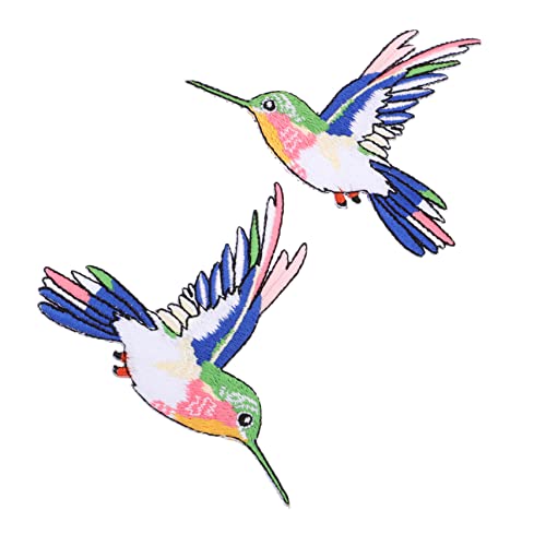 SOIMISS 2 Stück -patch Sticken Hummingbird -stoffflecken Aufkleber Exotisch Verzierungen Karikatur Tiere Kleidung Bügelfleck Flicken Aufnähen Vogelflecken Bunt Rayon von SOIMISS