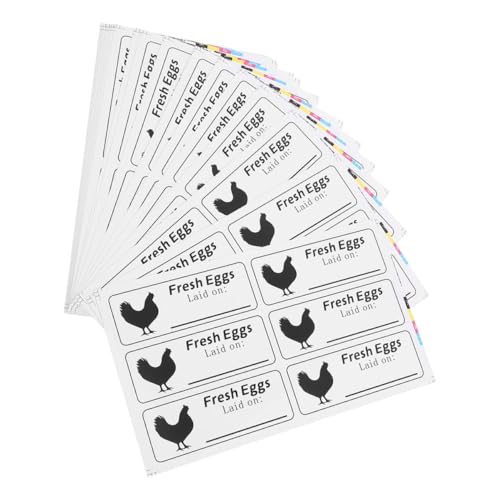 SOIMISS 20 Blatt Frische Eier Etiketten Beschreibbare Aufkleber für Eierkartons Selbstklebende Datumssticker zur Einfachen Kennzeichnung von Frische und Lagerung für Märkte und Haushalte von SOIMISS