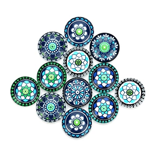 SOIMISS 20 Stück Blaue Glasblüten Patches Diy Schmuckmaterial Glasinterface Edelstein Glasfliesen für Schmuckherstellung und Basteldekoration von SOIMISS