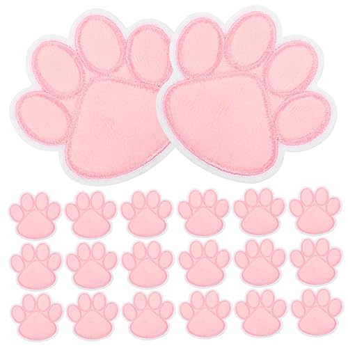 SOIMISS 20 Stück Klebe stickerei Patch Aufnäher nähen Pfote für Hunde Haustiere Applikation aufnähen schuhreparatur aufnäher für jacke Patches nähen Kleidung Patches Dekoration Stoff Rosa von SOIMISS