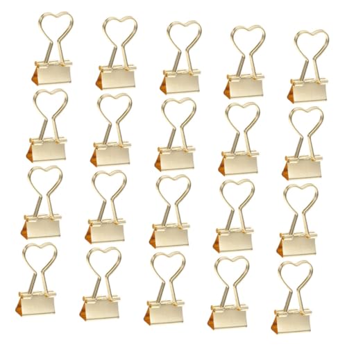 SOIMISS 20 Stück Kleine Metall Binder Clips Herzform Robuste Büroklammern Dekorative Dokumentenhalter Tragbar und Vielseitig für Büro Studium und Organisation von SOIMISS