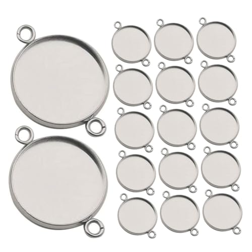 SOIMISS 20 Stück Lünettentablett-anhängerverbinder, Blank, Runde Cabochon-fassung, Charm-links Mit Doppelschlaufen Für Die Schmuckherstellung, 25 Mm von SOIMISS