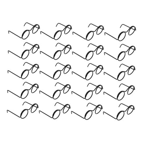 SOIMISS 20 Stück Puppe Mini-Brille aus Metall Mini-Puppen Puppenzubehör Puppenbrille Miniaturen Puppen Kleidung für puppenkleidung entzückende Mini-Brille Neuartige Black von SOIMISS