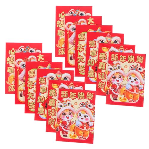 SOIMISS 20 Stück Rote Umschläge Jahr Des Pferdes Cartoon Frühlingsfest Geldumschläge Hong Bao Traditionelle Glückwunschumschläge für Neujahr Hochzeit Geburtstag Großzügig Symbolisch von SOIMISS