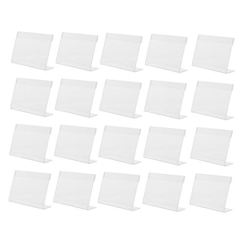 SOIMISS 20 Stück Teiliges Acryl Preisschild Display Förmiger Aufsteller mit Schrägem Rücken Klarer Acrylhalter für Preis und Warenanzeigen Bruchsicher Leicht zu Beschriften für Büro Laden von SOIMISS
