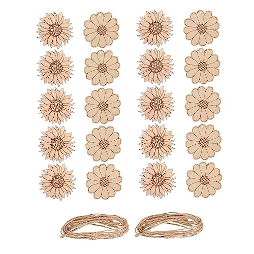 SOIMISS 20 Stück Teiliges DIY Holzblumen Chips Kreative Sonnenblumen Holzstücke für Malen und Basteln für Dekoration und Handwerksprojekte von SOIMISS