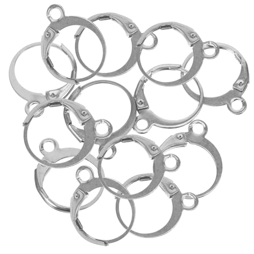 SOIMISS 20 Stück Teiliges Edelstahl Ohrhaken Ohrringrohlinge zum Basteln Leichte Silberfarbene DIY Schmuck Kreise Langlebig und Vielseitig für Damen und Mädchen für Individuelle Ohrringe von SOIMISS