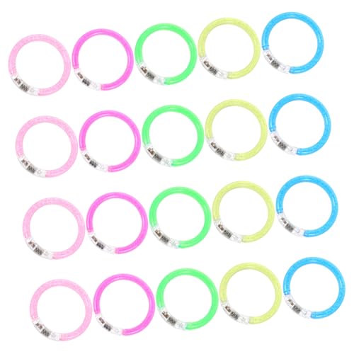 SOIMISS 20 Stück Teiliges Fluoreszierendes Party Armband Bunte Acryl Leuchtarmbänder mit Lollipop Design Bruchsicher DIY Flexibel für Geburtstag Halloween Konzert Hochzeit Lebhafte von SOIMISS