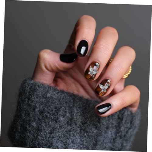 SOIMISS 20 Stück Teiliges Gläserner Schmetterling Nagelanhänger Silber Nail Charms Kleine Nail Art Schmucksteine für DIY Maniküre und Professionelle Nagelkunst Dekoration von SOIMISS