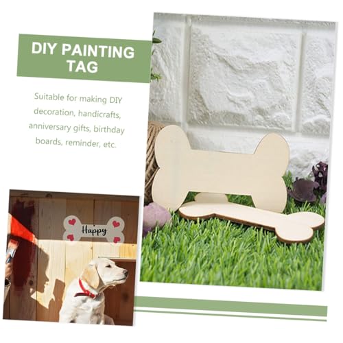 SOIMISS 20 Stück Teiliges Holz Hundeknochen Ausschnitte Naturbelassen Leicht Glatt DIY Tags für Basteln Malen Kreativität Holzformen Bastelmaterial von SOIMISS