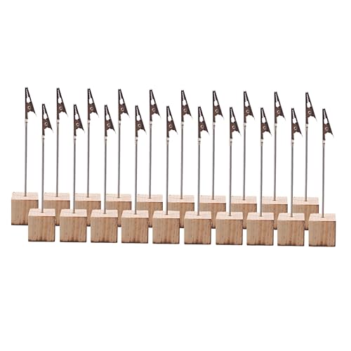 SOIMISS 20 Stück Teiliges Holz Tischkartenhalter mit Stabilem Würfelbasis Kreativer Memo und Fotohalter für Hochzeit Party Büro als und Notizklammer Vielseitiger Papierschlitzhalter von SOIMISS