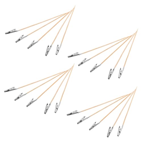 SOIMISS 20 Stück Teiliges Holz alligator clips Krokodilklemmen für Modellbau und DIY malerei Stabile Edelstahlfeder als Halter für Airbrush Sprayfarben Leichte Tragbare Bastelklammern von SOIMISS
