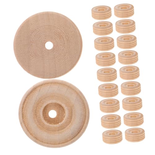 SOIMISS 20 Stück Teiliges Holzräder DIY Holzhandwerk Mini Wagenräder aus Unbehandeltem Holz Fördert Kreativität und Motorische Fähigkeiten für Bastelprojekte und Modellbau von SOIMISS