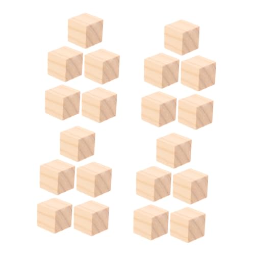 SOIMISS 20 Stück Teiliges Quadratische Naturbelassene Bastelwürfel Splintfrei und Sicher für DIY Holzspielzeug Pädagogische Montessori Bausteine Kreative Holzmodellbau Projekte von SOIMISS