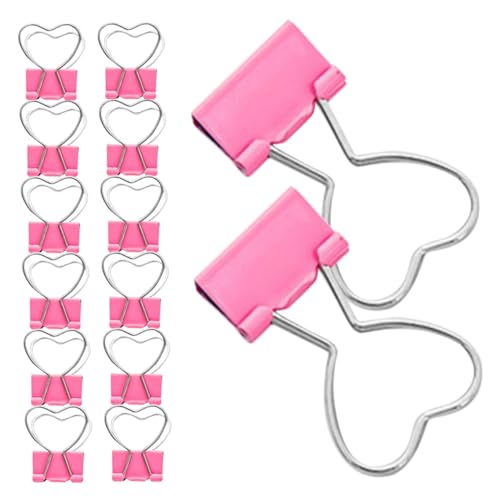 SOIMISS 20 Stück Teiliges Rosa Herz Büroklammern aus Kleine Niedliche Herz-binderclips Glatte Bedienung für Schule Büro und Kreative Dokumentenorganisation von SOIMISS