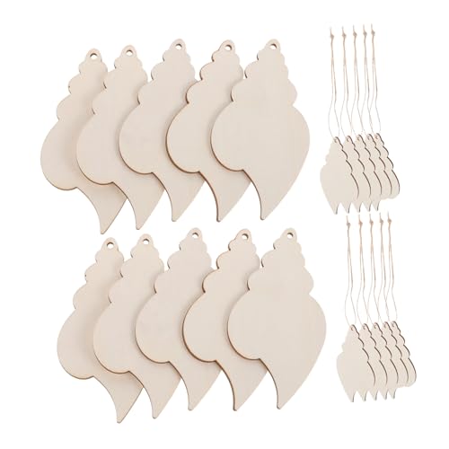 SOIMISS 20 Stück Unvollendete Holzmuschel Ornamente für Küstendekor Diy Bastelbedarf für Strand und Raumgestaltung von SOIMISS