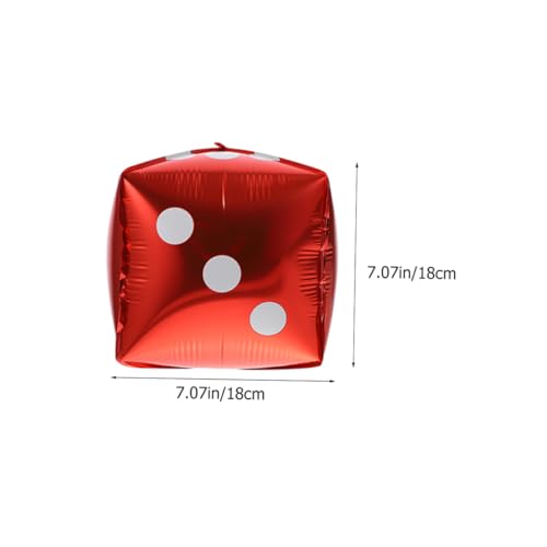 SOIMISS 20 Stück Würfel Folienballons Partydeko Spielthema Aluminiumfolie Luftballons Rot für Fotohintergrund und Spielspaß Erwachsenenpartys 20pcs von SOIMISS