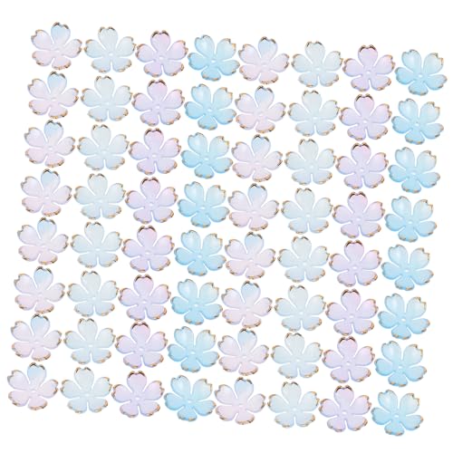 SOIMISS 200 Stück Acryl Blüten Perlenkappen Gradient Kirschblüten Spacer Caps für Schmuckherstellung DIY Basteln Armbänder Halsketten Zubehör von SOIMISS