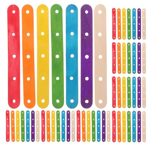 SOIMISS 200 Stück Bunte Diy Eiscreme und Regenbogen Lutscher Sticks mit Löchern für Kreative Projekte Schulbasteleien und Familienaktivitäten von SOIMISS
