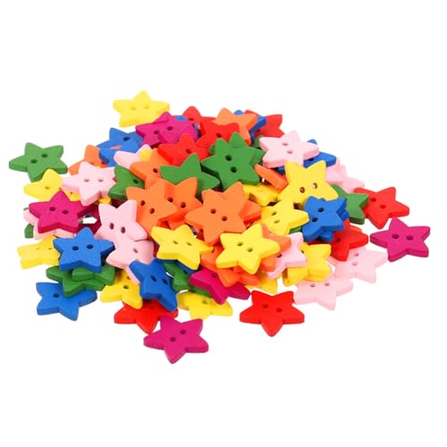 SOIMISS 200 Stück Bunte Holzknöpfe in Fünfzackiger Sternform mit Zwei Löchern Handgefertigte DIY Knöpfe für Kleidung Pullover Jacken Vielseitig für Bastelprojekte und Textildekorationen SOIMISS 200 Stück Bunte Holzknöpfe in Fünfzackiger Sternform mit Zwei Löchern Handgefertigte DIY Knöpfe für Kleidung Pullover Jacken Vielseitig für Bastelprojekte und Textildekorationen von SOIMISS
