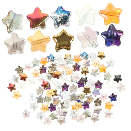 SOIMISS 200 Stück Glas Spacer Perlen in Sternform Langlebige Leichte Schmuckperlen zum Auffädeln für Armband und Halskette DIY Schmuckherstellung Gemischte Farben von SOIMISS