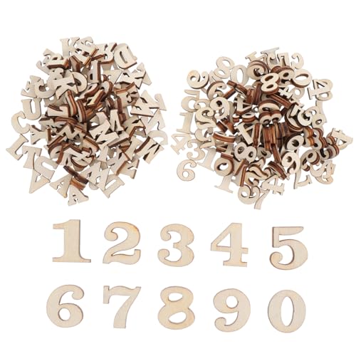 SOIMISS 200 Stück Holzbuchstaben Zahlen Blanko Holzzahlen Holzzahlen Ornamente Zum Basteln Kleine Holzbuchstaben Zum Basteln Buchstaben DIY Zubehör Kleine Holzbuchstaben Zum von SOIMISS