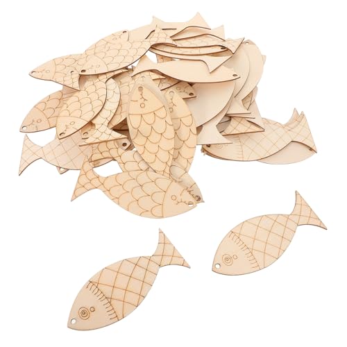 SOIMISS 200 Stück Holzfisch Wanddeko Mediterraner Stil Küsten Thema Hängende Ornamente Diy Malbare Skulpturen für Heim und Rustikaler Nautischer SOIMISS 200 Stück Holzfisch Wanddeko Mediterraner Stil Küsten Thema Hängende Ornamente Diy Malbare Skulpturen für Heim und Rustikaler Nautischer von SOIMISS