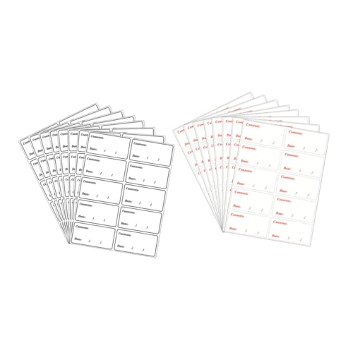 SOIMISS 200 Stück Lebensmittel Aufkleber Abnehmbare Etiketten für Gefrierwaren PVC Wasserfest für Aufbewahrung von Lebensmitteln Gläsern und Dosen Schwarz Rot von SOIMISS