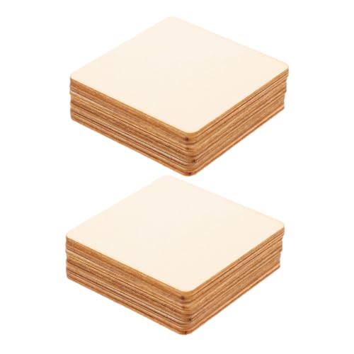 SOIMISS 200 Stück Quadratische Holzscheiben Unvollendet Glatte Blanko-holzstücke für DIY Basteln Malen Gravieren Kreative Holzplatten für Familienprojekte und Dekoration von SOIMISS