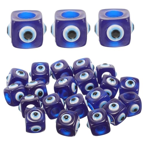 SOIMISS 20Stücke Augenperlen Blaue Würfelperlen für Schmuckherstellung DIY Armbänder Langlebig und Hautfreundlich für Projekte von SOIMISS