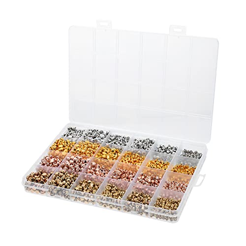 SOIMISS 2160 Stück DIY Armbandperlen Set Runde Spacer Perlen für Schmuckherstellung Bastelperlen Robustem für Armbänder und Mehr von SOIMISS