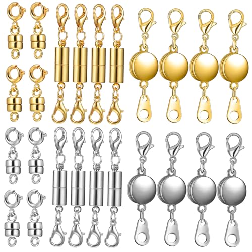 SOIMISS 24 Stück Teiliges Magnetverschluss für Ketten und Schmuck Langlebige Magnetische Verschlüsse in Gold und Silber Einfaches Verbinden und Verlängern von Halsketten und Armbändern SOIMISS 24 Stück Teiliges Magnetverschluss für Ketten und Schmuck Langlebige Magnetische Verschlüsse in Gold und Silber Einfaches Verbinden und Verlängern von Halsketten und Armbändern von SOIMISS