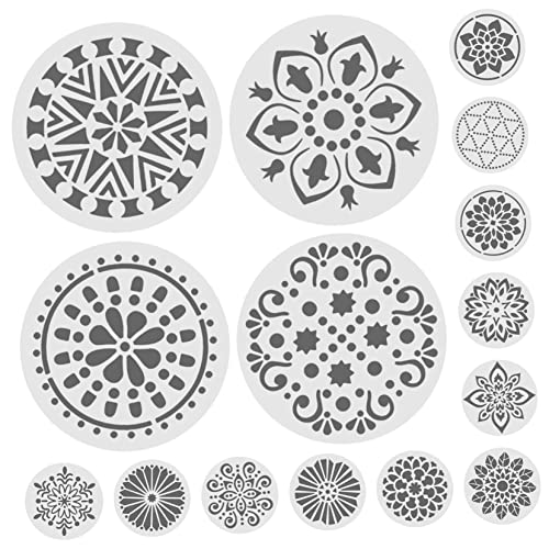 SOIMISS 24Stücke Mandala Schablonen Wiederverwendbare DIY Malvorlagen für Wandkunst Hohlige Vorlagen für Kreative Malprojekte für Holzschilder und Wohnkultur von SOIMISS