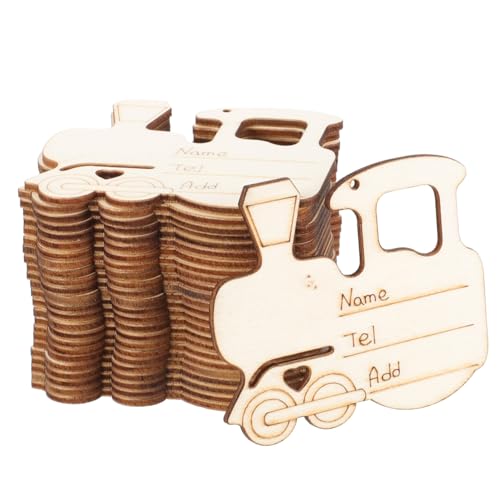 SOIMISS 25 Stück Teiliges Holzanhänger Zugform Unfertige Holzscheiben DIY Basteln Hängende Tags Blanko Holzstücke für Party Dekoration Handarbeit von SOIMISS