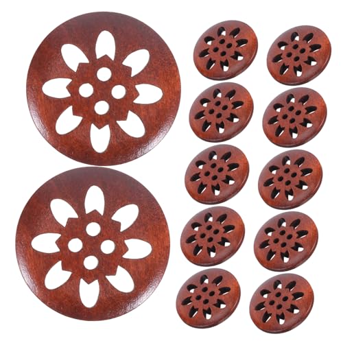 SOIMISS 25 Stück Teiliges Holzknöpfe mit Blumenmuster Natürliche Holzkno für DIY Handwerk Mantelknöpfe Geeignet für Jacken Hemden Uniformen Nachhaltige Kleidung Dekoration von SOIMISS