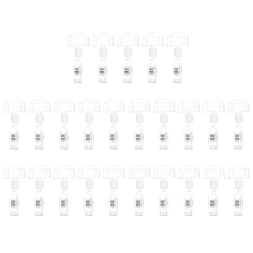 SOIMISS 25 Stück Werbeclip Warenzeichenhalter Display-tag-halter Merchandise-clip-display Für Schilder Für Fahrzeuge Schilderhalterclips Für Den Einzelhandel Inhaber Sale-tag-clips Acryl von SOIMISS