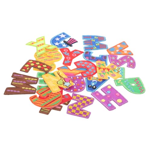 SOIMISS 26 Stück Teiliges Buchstaben Patches zum Aufbügeln und Annähen Bestickte DIY Applikationen für Kleidung Taschen Hüte Flexible Komfortable Stoffflicken für Reparatur und Dekoration von SOIMISS