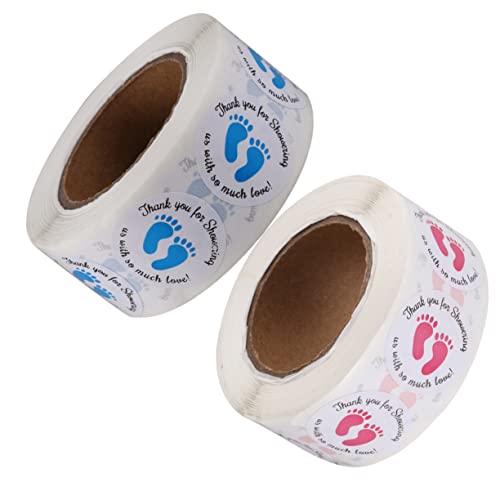 SOIMISS 2Stücke Selbstklebende Aufkleber für Neugeborene Fußabdruck Etiketten für Shower Deko Blau Hochwertige Umweltfreundliche Sticker für und Partys von SOIMISS