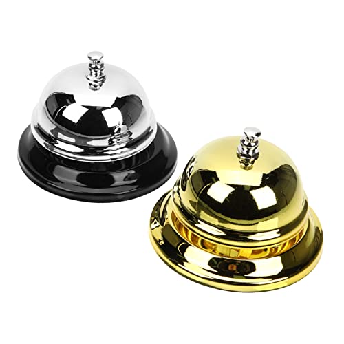 SOIMISS 2Stücke Tischglocke aus Metall Servierglocke für Restaurant Hotel und Bar Handglocke für Partyspiele Langlebiges Hochwertiges Design von SOIMISS