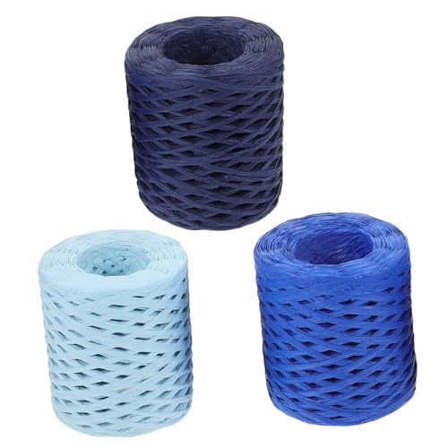 SOIMISS 3 Rollen Farbige Raffiabast Papierseil Handgefertigtes Geschenkband für DIY Geschenkverpackung und Blumenarrangements Himmelblau Meerblau SOIMISS 3 Rollen Farbige Raffiabast Papierseil Handgefertigtes Geschenkband für DIY Geschenkverpackung und Blumenarrangements Himmelblau Meerblau von SOIMISS