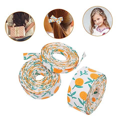 SOIMISS 3 Rollen Geschenkband mit Obstprägung Doppelseitiges DIY Schleifenband Vielseitiges Dekoband für Party Hochzeit Haaraccessoires und Geschenkverpackung von SOIMISS