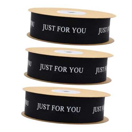 SOIMISS 3 Rollen Hochwertiges Grosgrain Geschenkband Schwarz For You Schleifenband Für Hochzeit Deko Blumenarrangements Diy Basteln Tisch Und Stuhldekoration Strapazierfähiges Satinband SOIMISS 3 Rollen Hochwertiges Grosgrain Geschenkband Schwarz For You Schleifenband Für Hochzeit Deko Blumenarrangements Diy Basteln Tisch Und Stuhldekoration Strapazierfähiges Satinband von SOIMISS