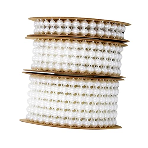 SOIMISS 3 Rollen Perlenband mit Halbkugelförmigen Perlen Baumwollgewebe Reihen Weiß Dekoratives Band für Hochzeit Garten Party und Bastel Dekoration SOIMISS 3 Rollen Perlenband mit Halbkugelförmigen Perlen Baumwollgewebe Reihen Weiß Dekoratives Band für Hochzeit Garten Party und Bastel Dekoration von SOIMISS