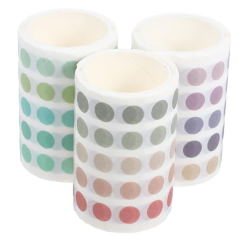 SOIMISS 3 Rollen Washi Tape Punkte Aufkleber Selbstklebende Dot Sticker Runde Etiketten für Kalender Scrapbooking Planer Notizbücher Basteln mit Trendigem Muster von SOIMISS