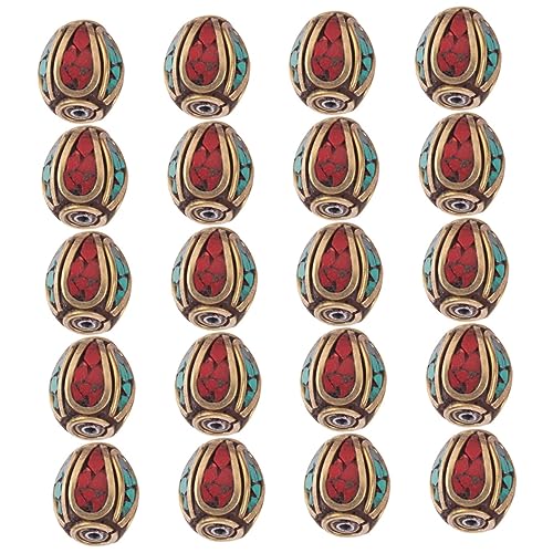 SOIMISS 3 Sätze Nepal Style Buddha Spacer Perlen Handgefertigte Lochperlen Für Diy Schmuck Grüne Türkis Abstandshalter Für Armbänder Und 20 Stück * 3 SOIMISS 3 Sätze Nepal Style Buddha Spacer Perlen Handgefertigte Lochperlen Für Diy Schmuck Grüne Türkis Abstandshalter Für Armbänder Und 20 Stück * 3 von SOIMISS